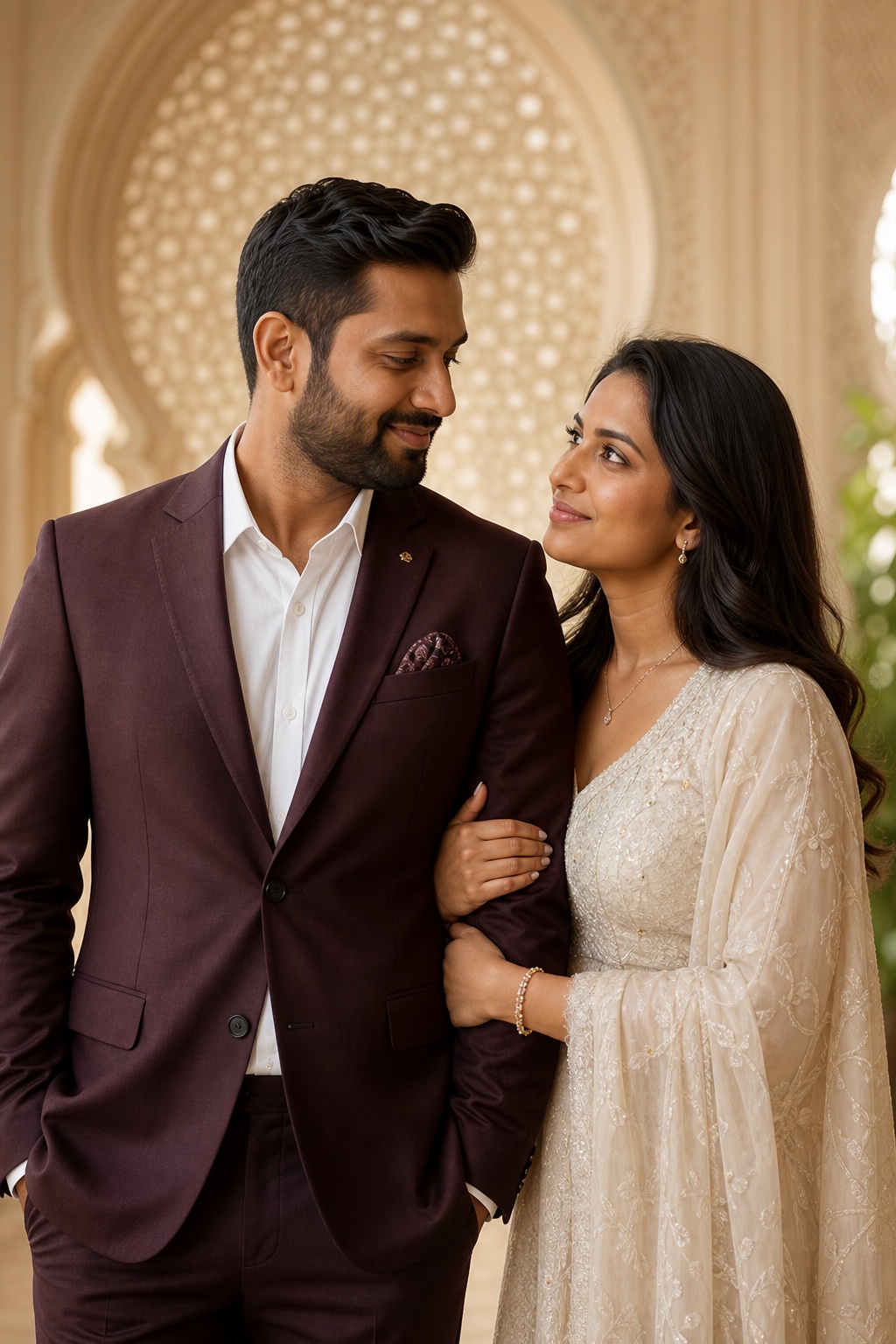 An Indian couple sharing a warm moment
